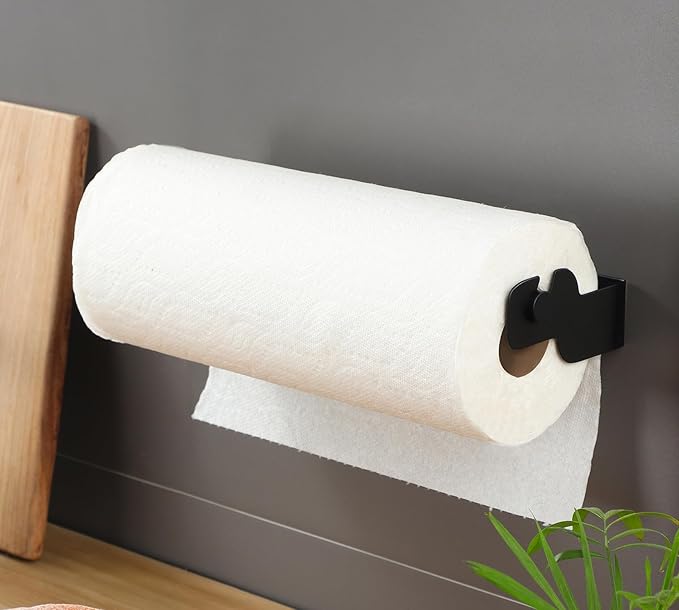 ZUNTO Black Paper Towel Holder Cabinet Door or Under Cabinet by ZUNTO