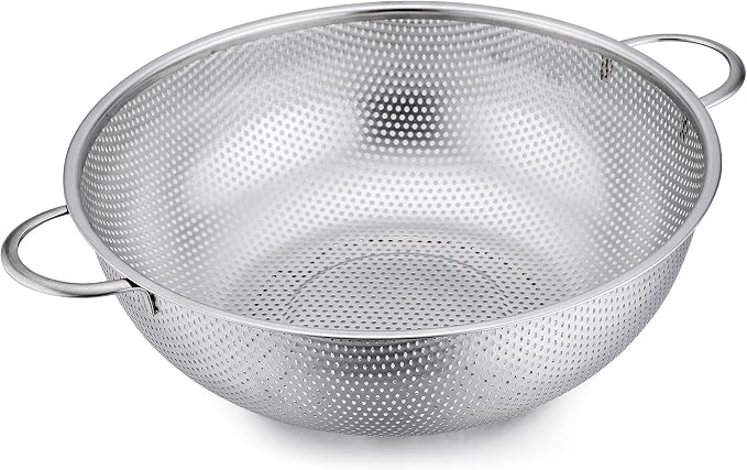 P&P CHEF Stainless Steel Colander, Micro-Perforated Food Strainer by PPCHEF