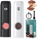 Electric Salt and Pepper Grinder Set, USB Rechargeable One Hand Operation by DABIGE