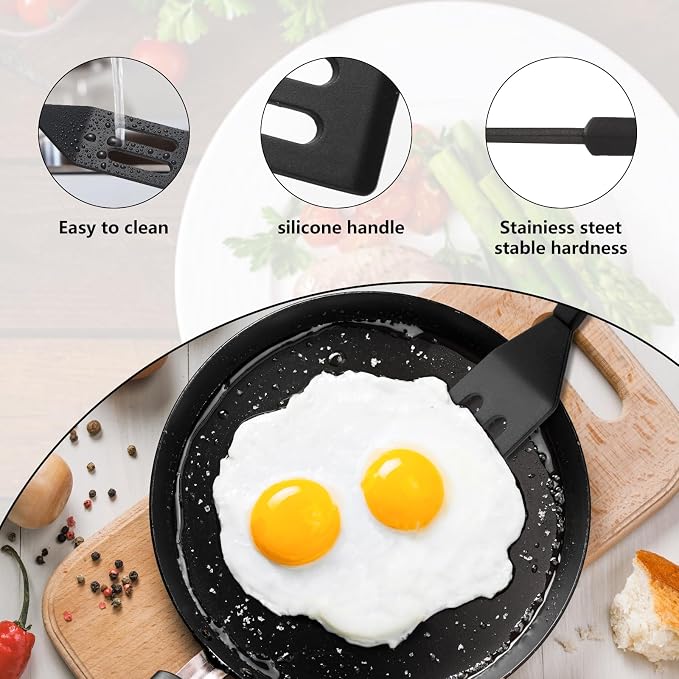 【2 Pack】Kunovo Small Spatula for Nonstick Cookware Mini Spatulas for kitchen Use - Image 3