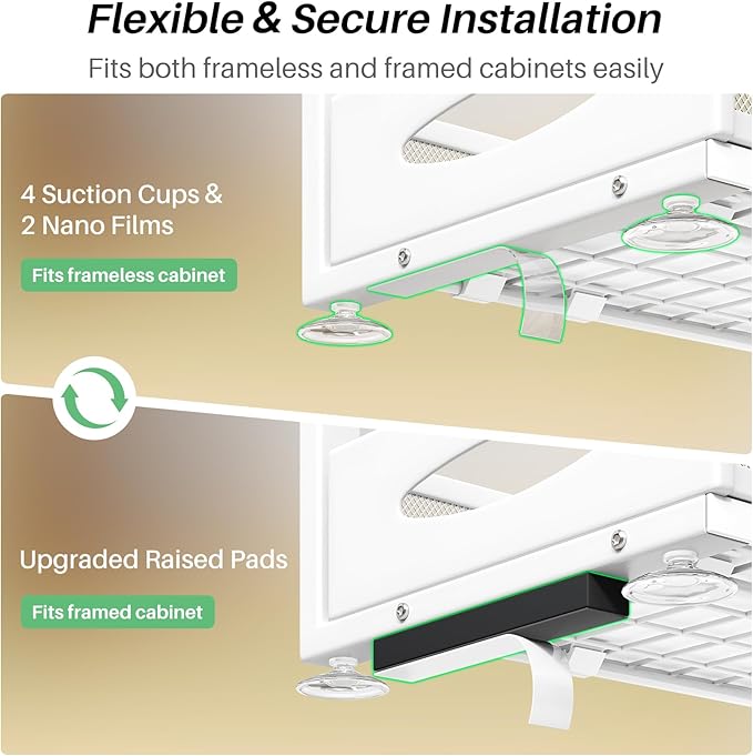 Under Sink Organizer, L-Shaped Adjustable Height, Mesh Sliding Drawer - Image 7