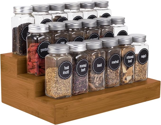 Bamboo Spice Rack Organizer for Cabinet 2 Pack - Image 7