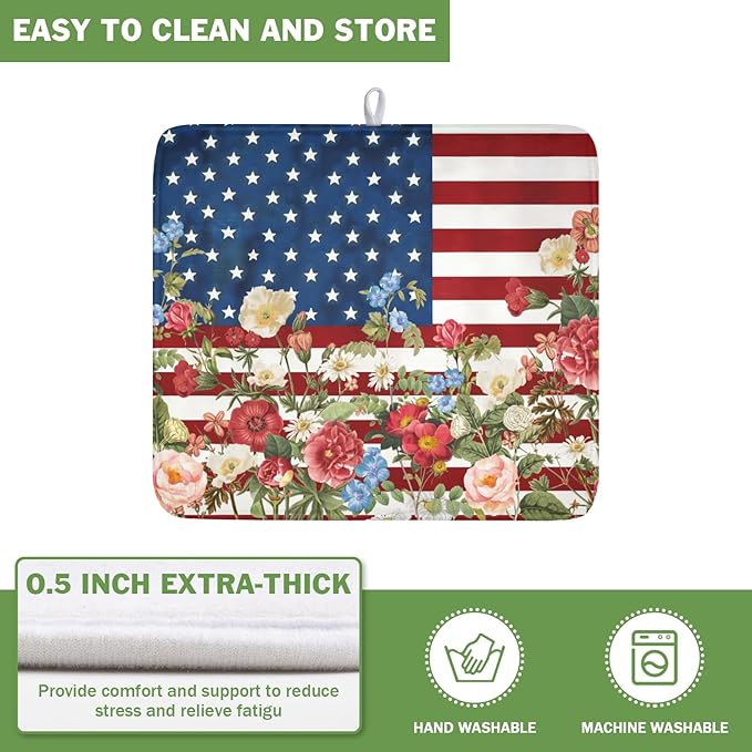 4th of July Dish Drying Mat 18x16 Inch, Patriotic Drying Mat - Image 5