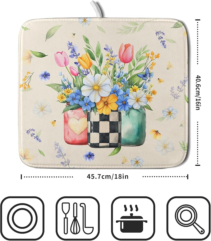 Giwawa Spring Flower Vases Dish Drying Mat - Image 2