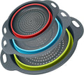 Collapsible Colander 3-Pack Set Space-Saving Foldable Kitchen Strainer by CLUREN