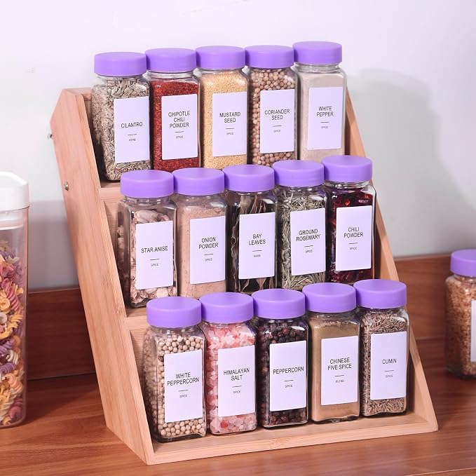 24 Glass Spice Jars with Labels, Spice Jar Set, 4oz Spice Containers, Seasoning - Image 4