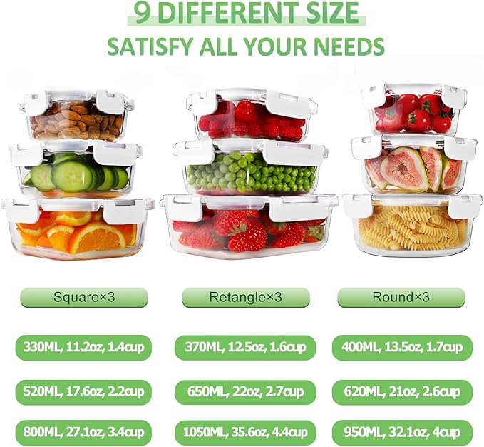 HOMBERKING Glass Food Storage Containers - Image 2
