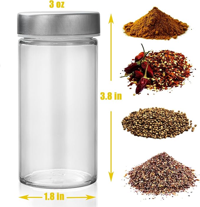 Tianifa 6 Pcs Glass Spice Jars/Bottles - Image 3