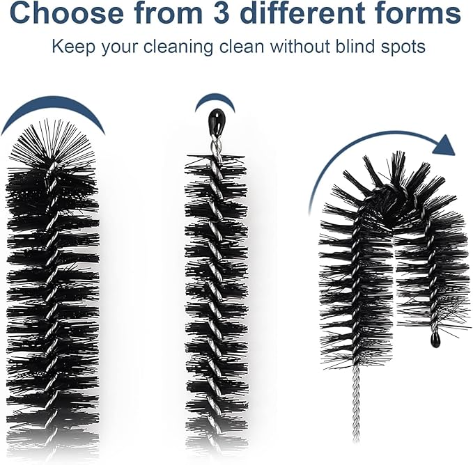 Ixiaoyoo Straw Cleaner Brush Set, 12 Pieces Botthle Cleaning Brush and Nylon - Image 3