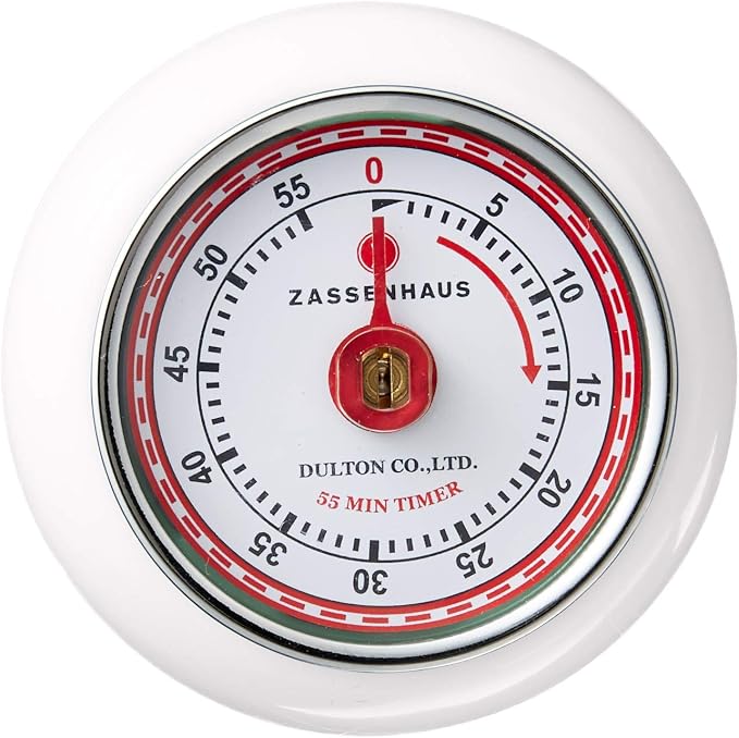 Zassenhaus Magnetic Retro Kitchen Timer, Classic Mechanical Cooking Timer - Image 3