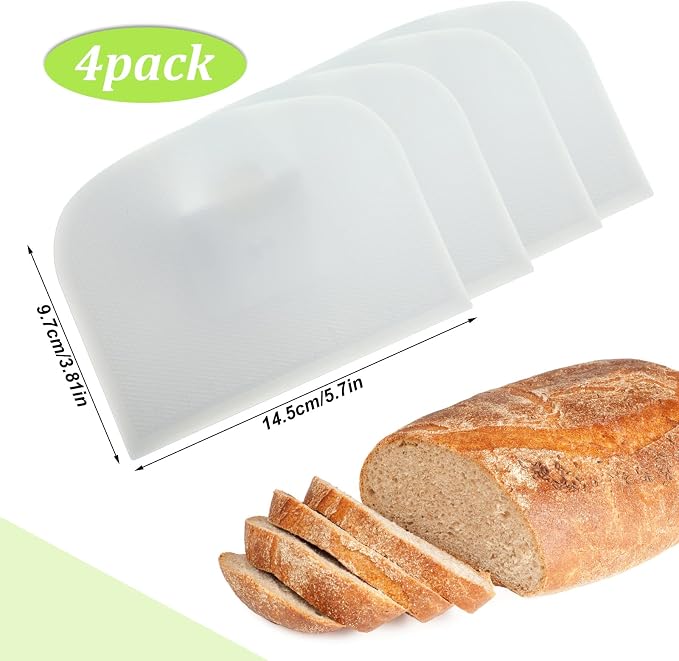Queekay 4 Pcs Plastic Dough Scraper Flexible Dough Cutter Bench Scraper - Image 2