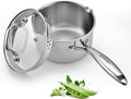 Stainless Steel Saucepan with Glass Lid, 2.0 Quart Multipurpose Sauce Pan by Cyrosa