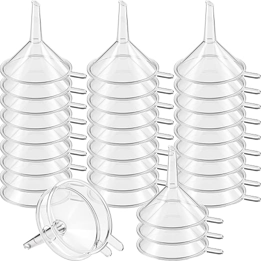 Hoolerry 50 Pcs Small Funnel for Filling Small Bottles Clear Plastic Mini - Image 8