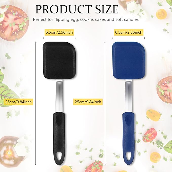 Silicone Cookie Spatula Turner 2 Pack Mini Brownie Spatula Flexible Kitchen - Image 2
