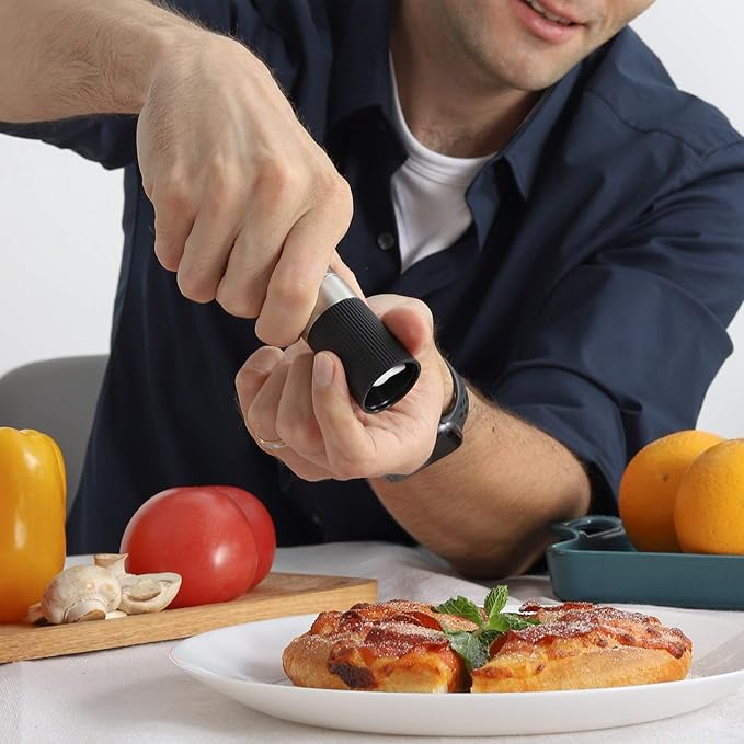 Mini Salt and Pepper Grinder Set, Small Tiny Adjustable Coarseness Ceramic Salt - Image 7
