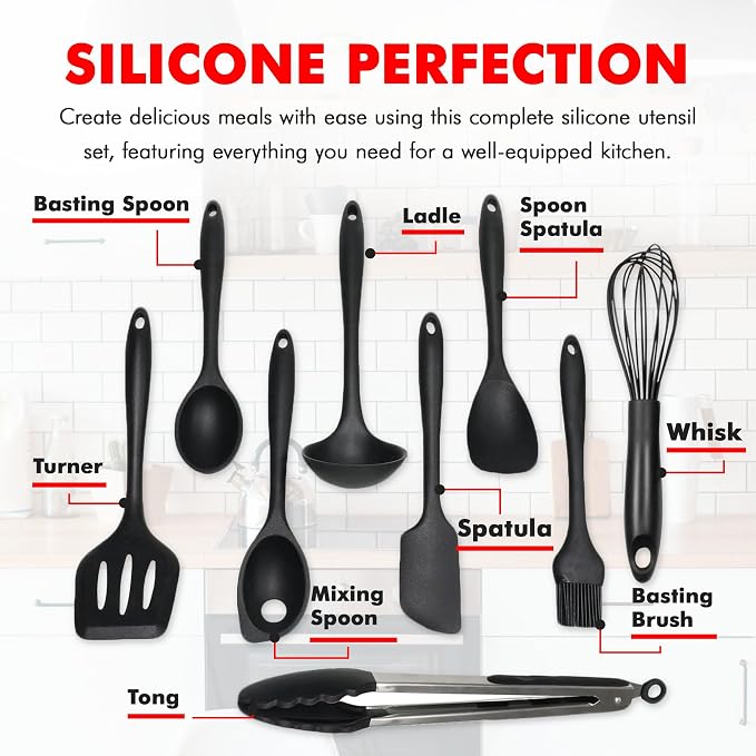 Chef Craft - Premium Silicone Kitchen Tools and Utensils Set, Non-Scratch - Image 4