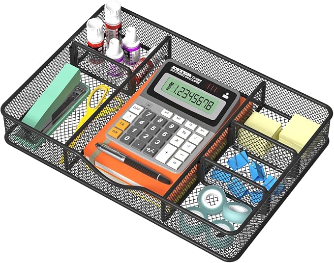 VyGrow Desk Drawer Organizer, Metal Mesh Drawer Organizer Tray by VyGrow