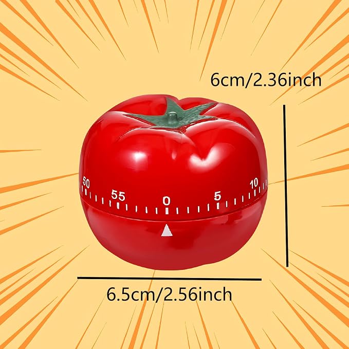 Cute Tomato Shape Kitchen Cooking Timer Kitchen 360 Degree Rotating Craft - Image 2