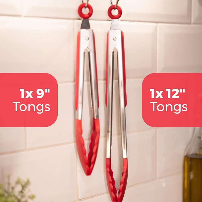 StarPack Premium Silicone Kitchen Tongs Set of 2 - Image 4