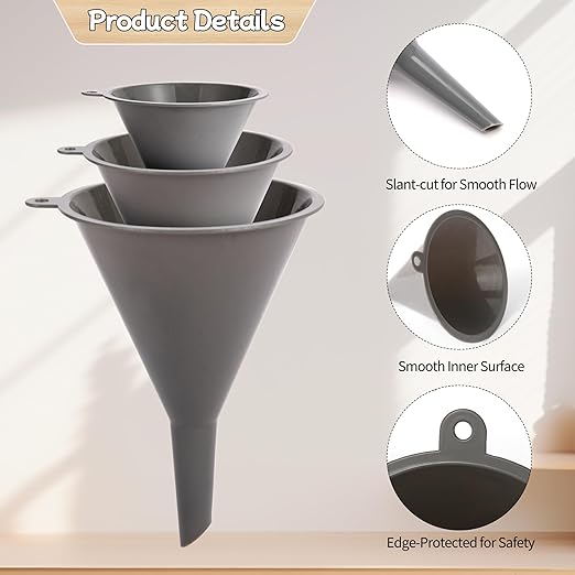Plastic Kitchen Funnel Set of 3 - Image 3