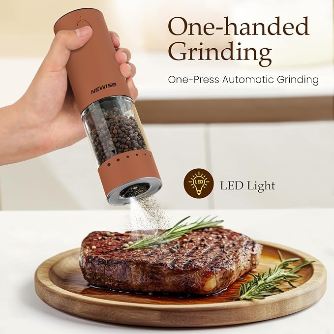 Newise Electric Salt and Pepper Grinder Set Rechargeable - Image 3
