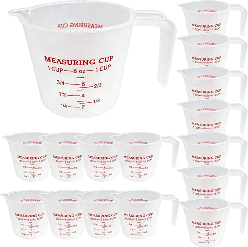 16 Pcs 1 Cup Capacity Plastic Measuring Cup, 8 Oz/250 ml Clear Graduated by Unknown