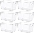 Vtopmart 6 PCS Clear Plastic Storage Bins, Pantry Organizer Containers by Vtopmart