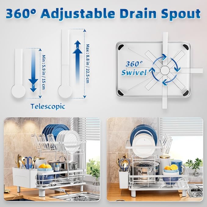 GAOKASE Dish Drying Rack, Stainless Steel-Dish Rack, Dish Racks - Image 3