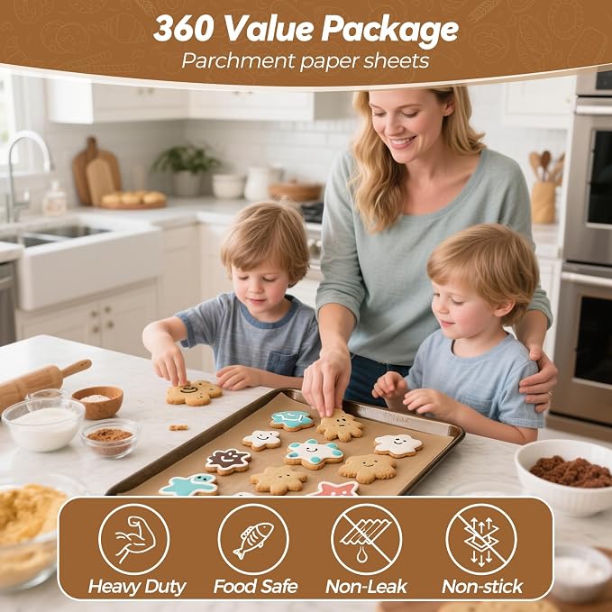 360 Count 9"x 13" Heavy Duty Parchment Paper Sheets - Image 2
