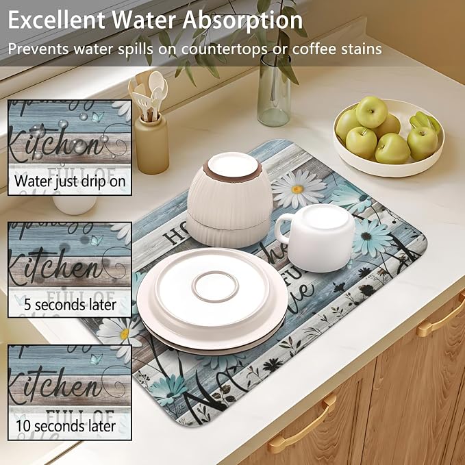 Dish Drying Mat for Kitchen Counter 2 Pack - Image 5