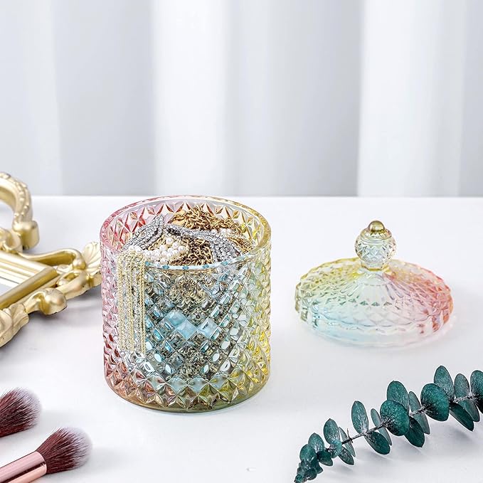 rejomiik Qtip Holder Glass Apothecary Jars - Image 7