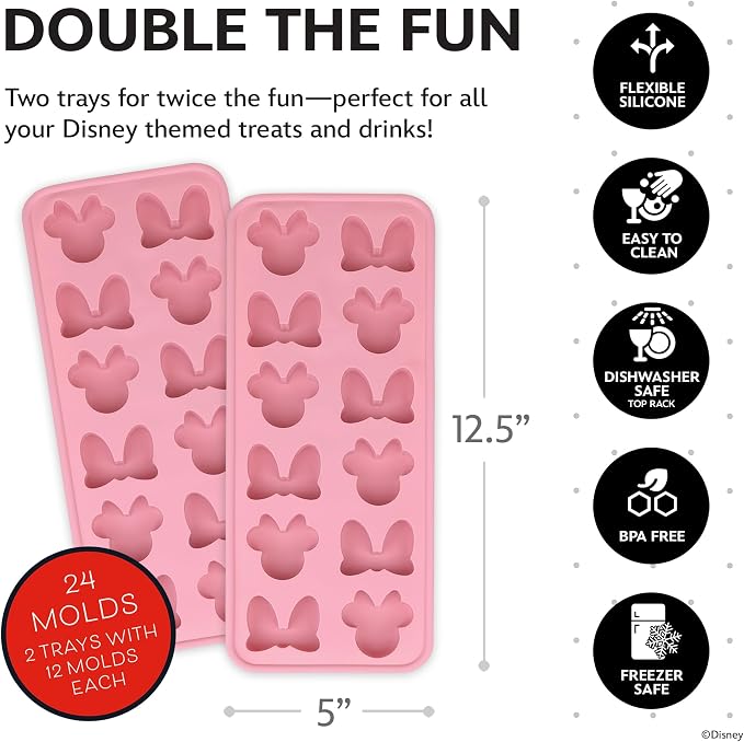 Disney Minnie Mouse Silicone Ice Cube Tray – 2 Pack Ice Trays - Image 6