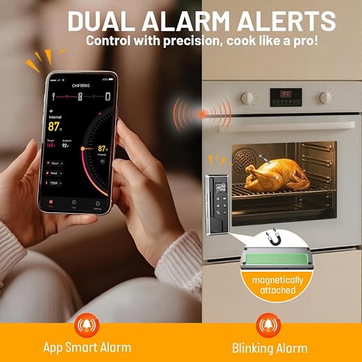 Wireless Meat Thermometer with Smart Timer & APP Control, 800ft Bluetooth Grill - Image 2