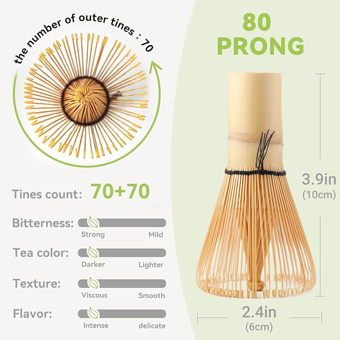 Bamboo Matcha Whisk 80/100/120 Prong, Traditional Japanese Chasen Matcha - Image 4