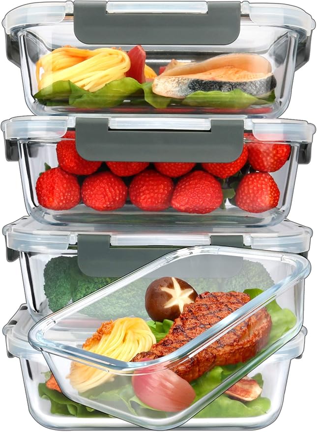 M MCIRCO [5-Packs, 36 Oz Glass Meal Prep Containers by MMCIRCO