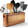 Kitchen Utensil Holder for Counter or Countertop, Large Wooden Utensil Holder by Unknown