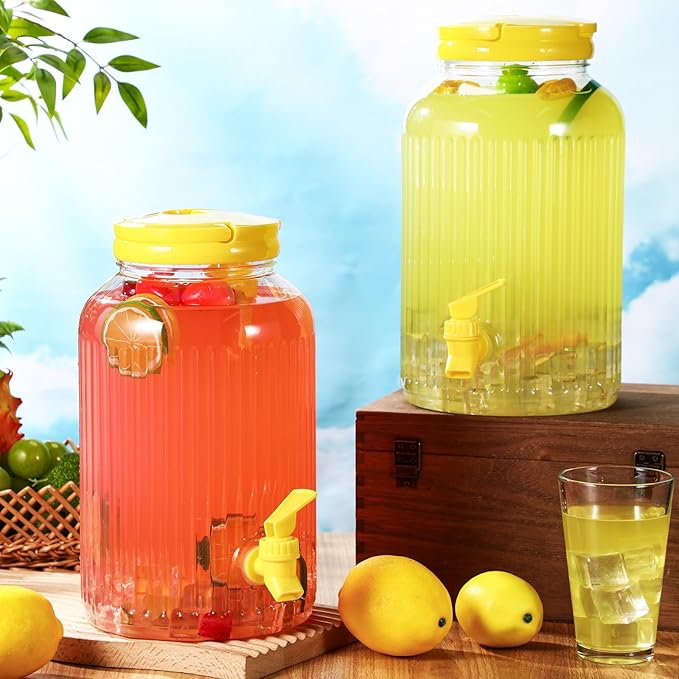 SiliFine 2 Pieces 1 Gallon Plastic Beverage Dispenser - Image 5