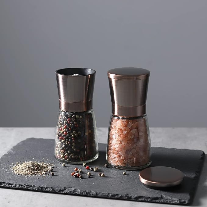 Vzaahu Salt and Pepper Copper Grinders, Seasalt Spice Peppermill - Image 6