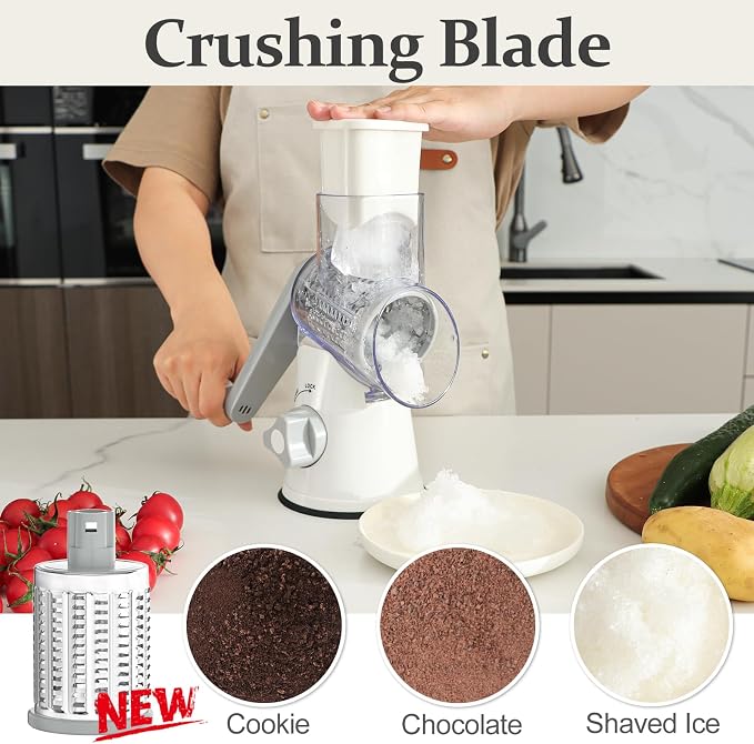 Cambom 5 in 1 Rotary Cheese Grater Hand Crank Cheese Shredder - Image 3