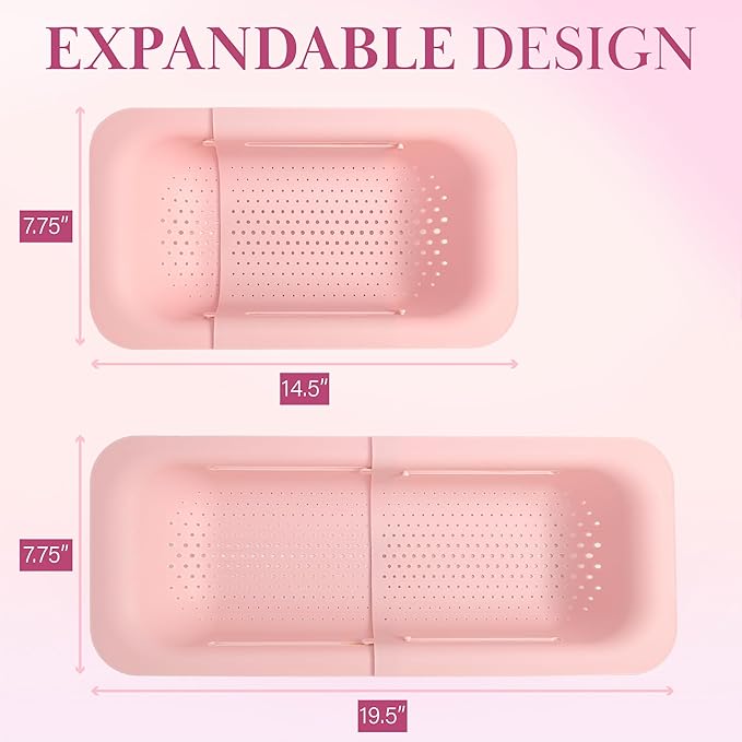 Paris Hilton Over the Sink Expandable Colander, Extendable Strainer, Adjustable - Image 6