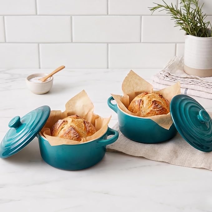 Kook Ceramic Mini Cocotte Set, Small Casserole Dishes - Image 3
