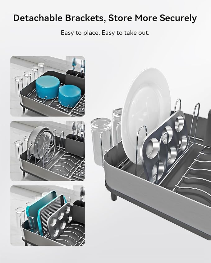 SUNLY Expandable Dish Drying Rack, Versatile Brackets - Image 3