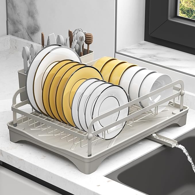 Dish Drying Rack, Dish Racks for Kitchen Counter, Metal Dish Drainer by HOMEAILIE