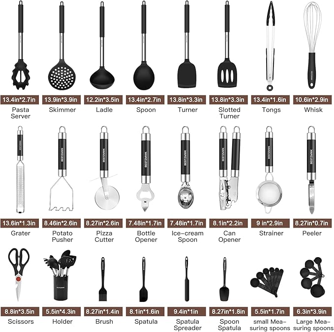 Kitchen Utensils Set-Silicone Cooking Utensils-32 pcs Non-Stick Silicone - Image 2