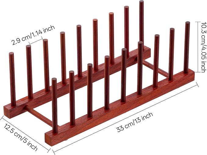 HBlife 4pcs Rosewood Wooden Dish Drying Rack - Image 2