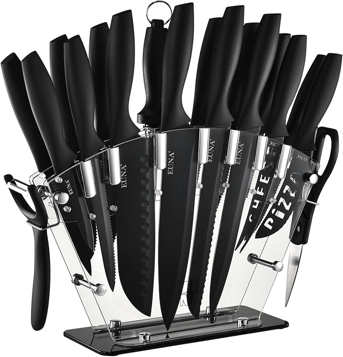 EUNA Kitchen Knife Set, German High-Carbon Stainless Steel Knife Sets by EUNA