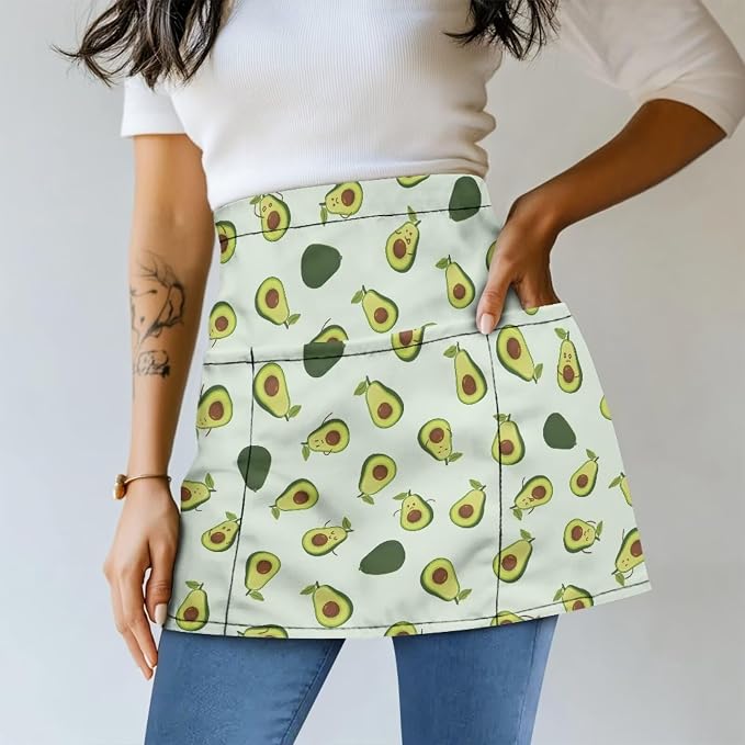 Server Apron with 3 Pockets, Waterproof Oil Waitress Waiter Half Apron - Image 2