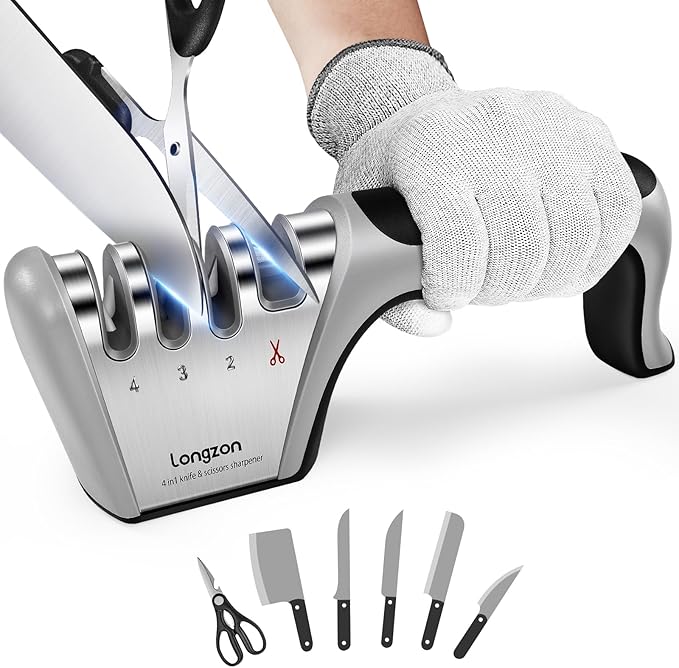 Longzon 5-in-1 Knife Sharpener 4 Stage by Longzon