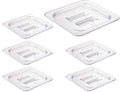 CURTA 6 Pack NSF Food Pan Cover, 1/6 Size Clear Polycarbonate Lid by CURTA