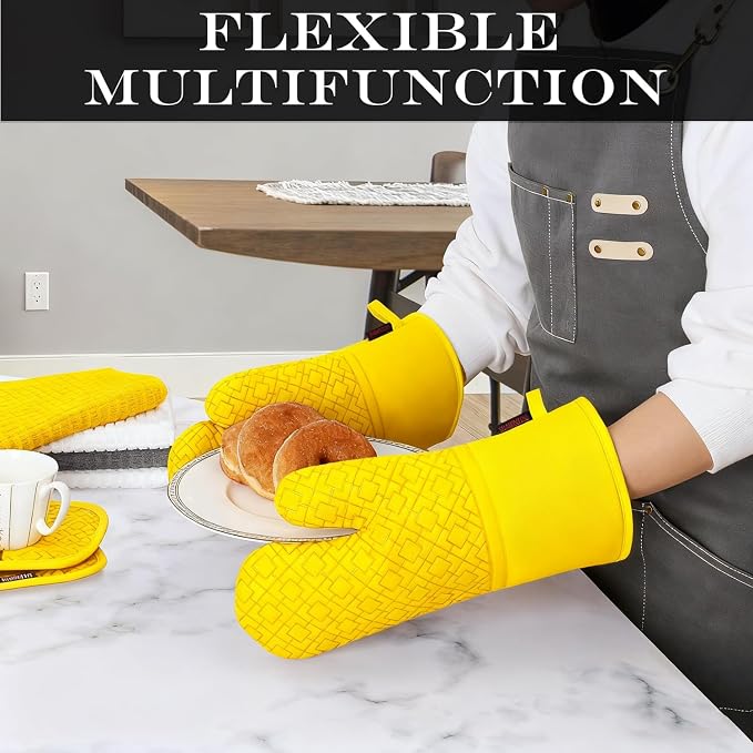 Oven Mitts and Pot Holders Sets 6pcs, Kitchen Oven Glove, High Heat Resistant - Image 5